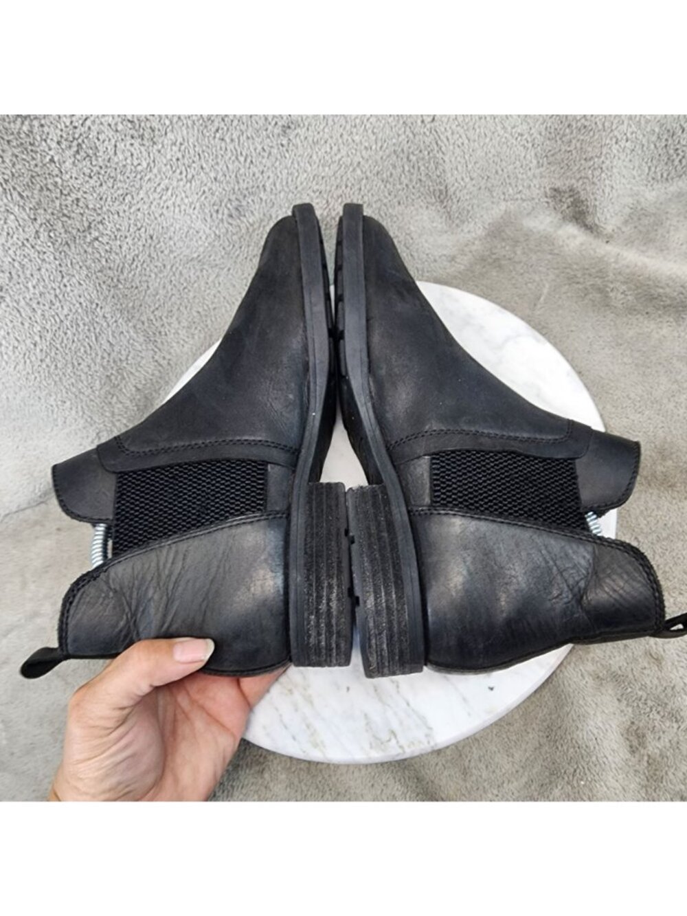 Born Shoes Womens Size 7.5 M Brenta Black Leather Ankle Chelsea Boots *Read* - Picture 6 of 14